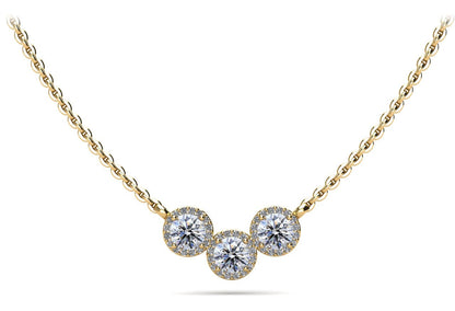Triple V Shape Brilliance Diamond Necklace Lab - Grown Diamond with 1.74 ct.(finished) 1mm, 5mm - Luxury Time NYC