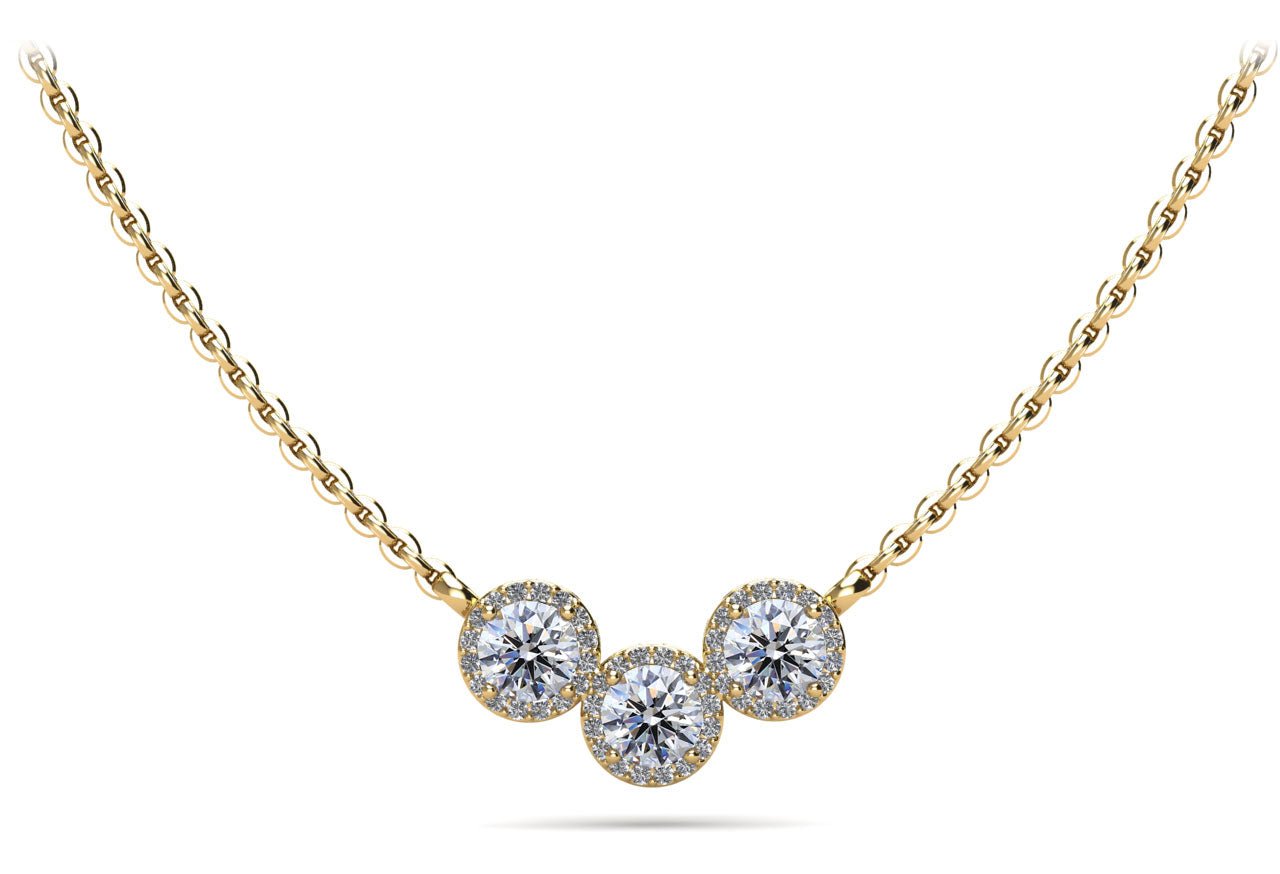 Triple V Shape Brilliance Diamond Necklace Lab - Grown Diamond with 2.29 ct.(finished) 1.1mm, 5.5mm - Luxury Time NYC