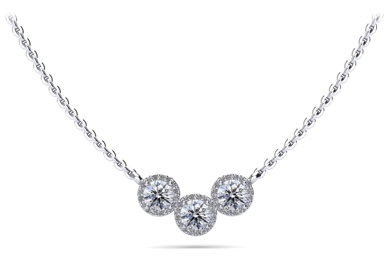 Triple V Shape Brilliance Diamond Necklace Lab - Grown Diamond with 2.29 ct.(finished) 1.1mm, 5.5mm - Luxury Time NYC