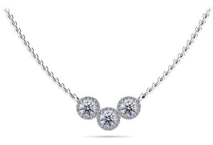 Triple V Shape Brilliance Diamond Necklace Lab - Grown Diamond with 2.29 ct.(finished) 1.1mm, 5.5mm - Luxury Time NYC