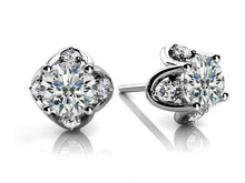 Load image into Gallery viewer, Tulip Diamond Diamond Studs with 0.56 ct. (2X0.22 ct. center diamonds) - Luxury Time NYC