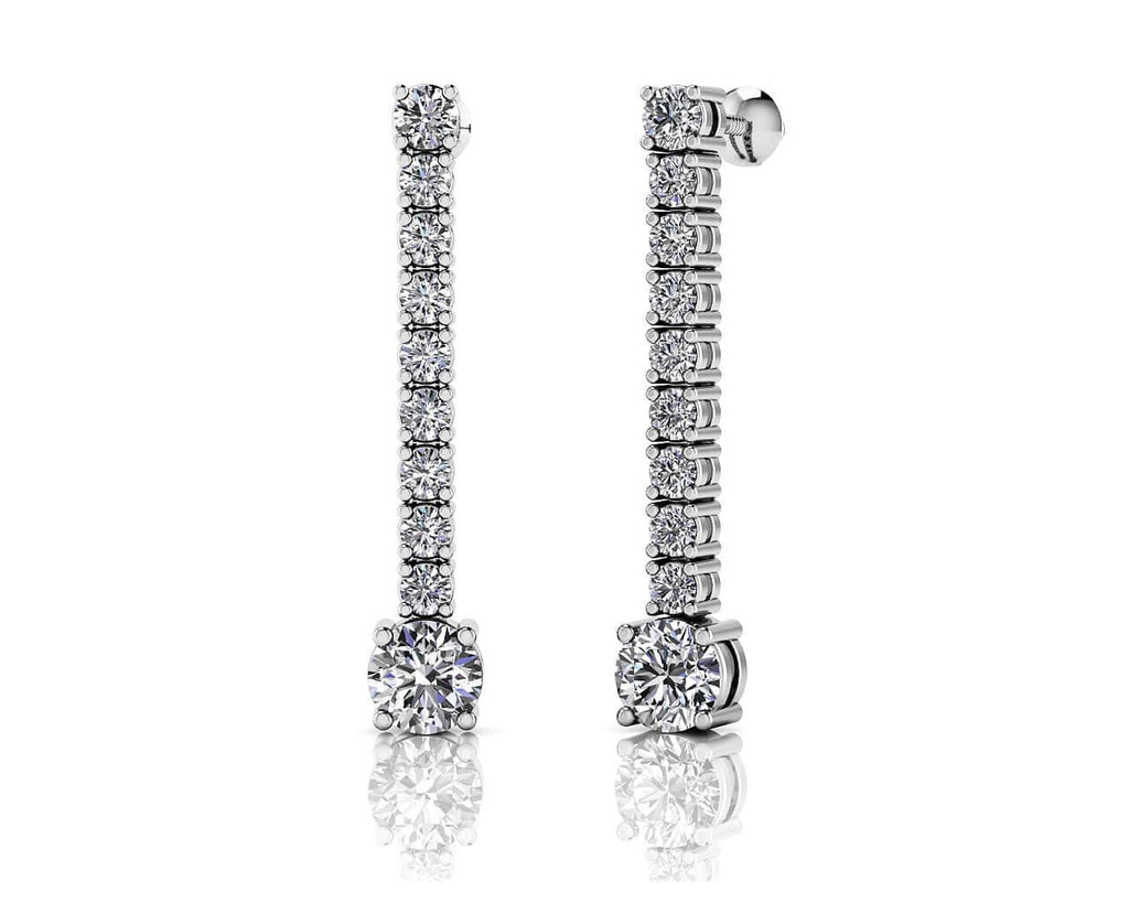 Twenty Diamonds Dangle Drop Lab - Grown Diamond Earrings with 0.97 ct.(finished) 2mm, 2.5mm, 3.5mm - Luxury Time NYC