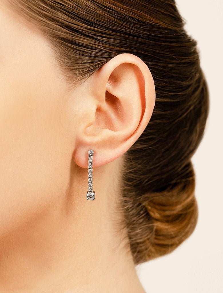 Twenty Diamonds Dangle Drop Lab - Grown Diamond Earrings with 0.97 ct.(finished) 2mm, 2.5mm, 3.5mm - Luxury Time NYC