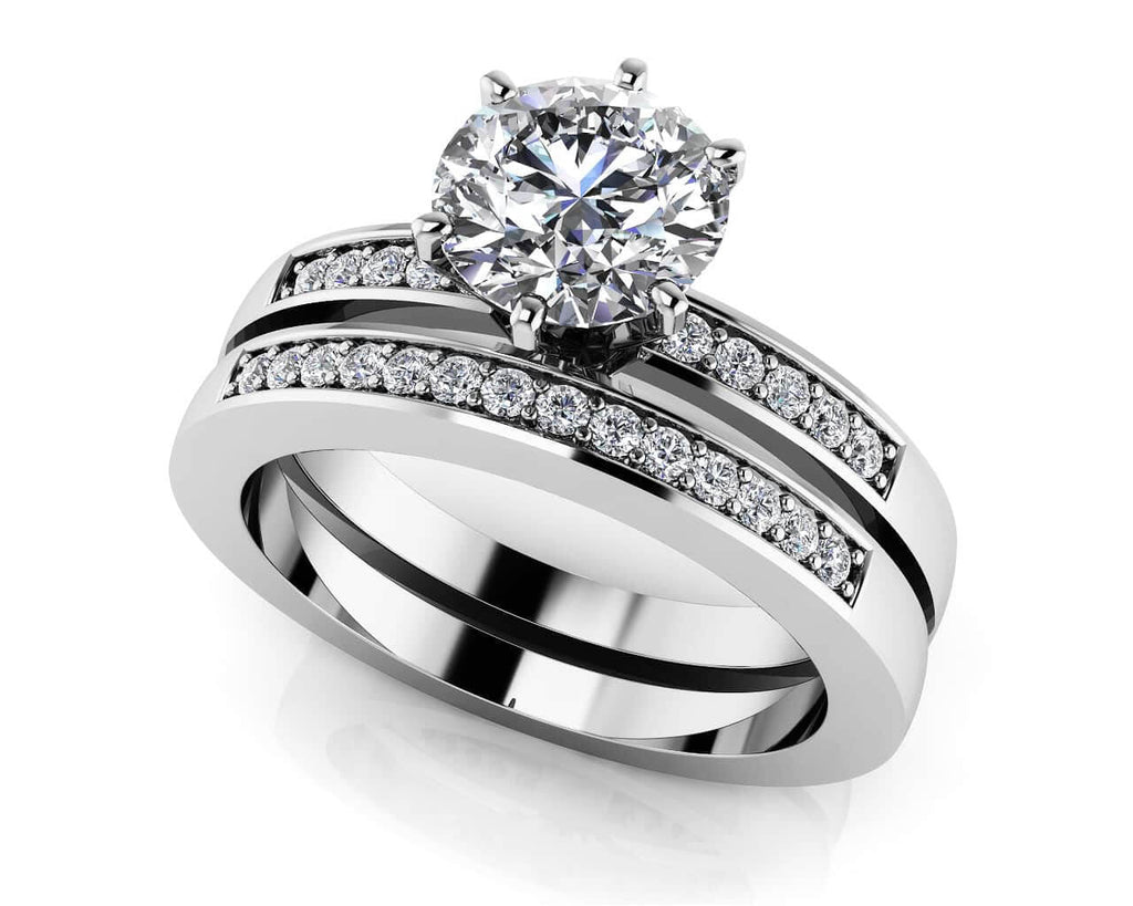 Twenty Five Hours A Day Bridal Set Diamond with 0.63 ct. (0.50 ct. center diamond) - Luxury Time NYC