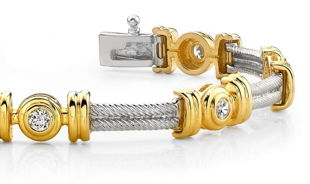 Twisted Rope Link Diamond Bracelet with 0.98 ct.(finished) 3.4mm - Luxury Time NYC