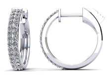 Load image into Gallery viewer, Two Rows Huggie Lab - Grown Diamond Hoop Earrings with 0.45 ct.(finished) 1.2mm - Luxury Time NYC