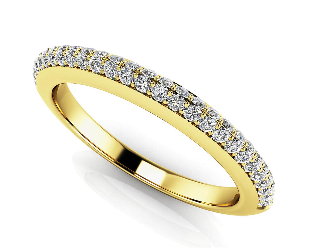 Two Rows Of Diamonds Anniversary Diamond Ring with 0.27 ct.(finished) 1.0mm - Luxury Time NYC