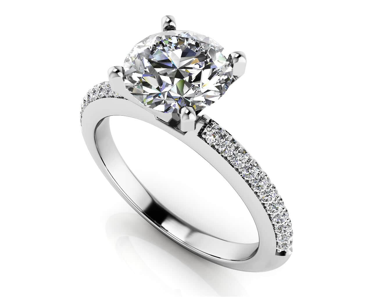 Two Rows Of Diamonds Lab-Grown Diamond Engagement Ring with 1.22 ct ...