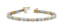 Load image into Gallery viewer, Two Tone Channel Link Diamond Bracelet with 1.98 ct.(finished) 1.8mm - Luxury Time NYC