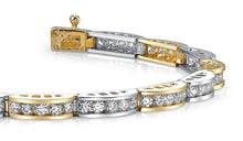 Load image into Gallery viewer, Two Tone Channel Link Diamond Bracelet with 1.98 ct.(finished) 1.8mm - Luxury Time NYC