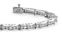 Load image into Gallery viewer, Two Tone Channel Link Diamond Bracelet with 4.00 ct.(finished) 2.5mm - Luxury Time NYC