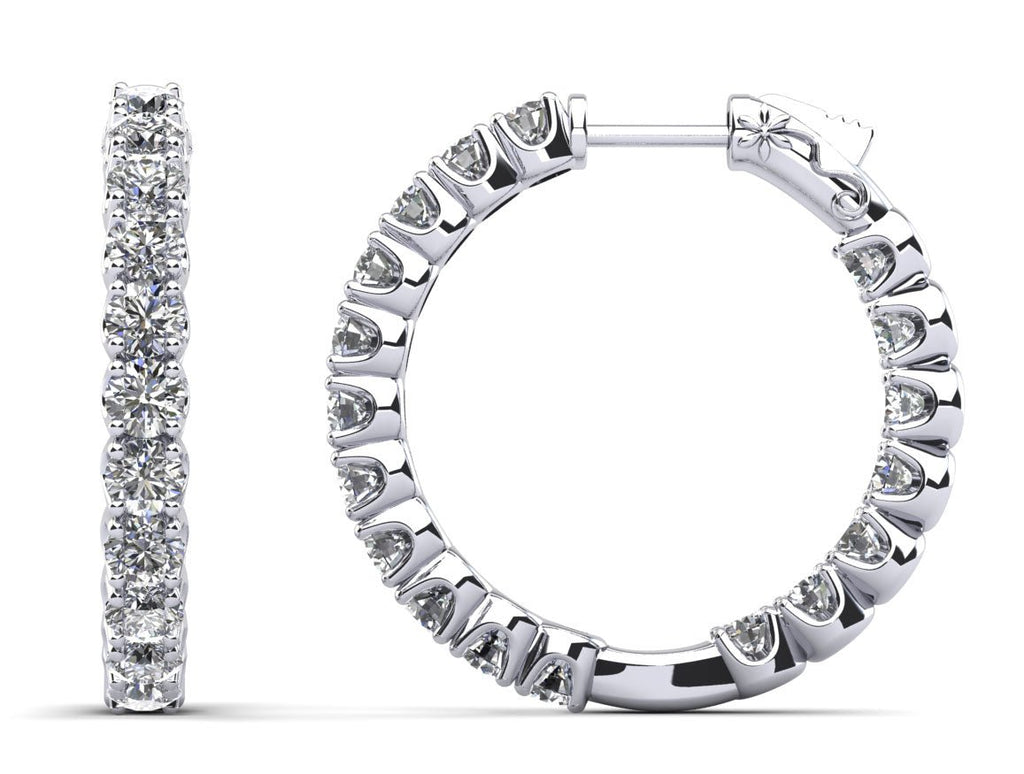 U Shape Brilliance Diamond Hoops Diamond with 1.00 ct.(finished) 1.8mm - Luxury Time NYC