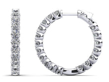 Load image into Gallery viewer, U Shape Brilliance Diamond Hoops Diamond with 1.00 ct.(finished) 1.8mm - Luxury Time NYC