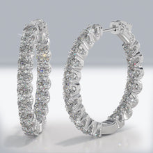 Load image into Gallery viewer, U Shape Brilliance Diamond Hoops Diamond with 1.00 ct.(finished) 1.8mm - Luxury Time NYC