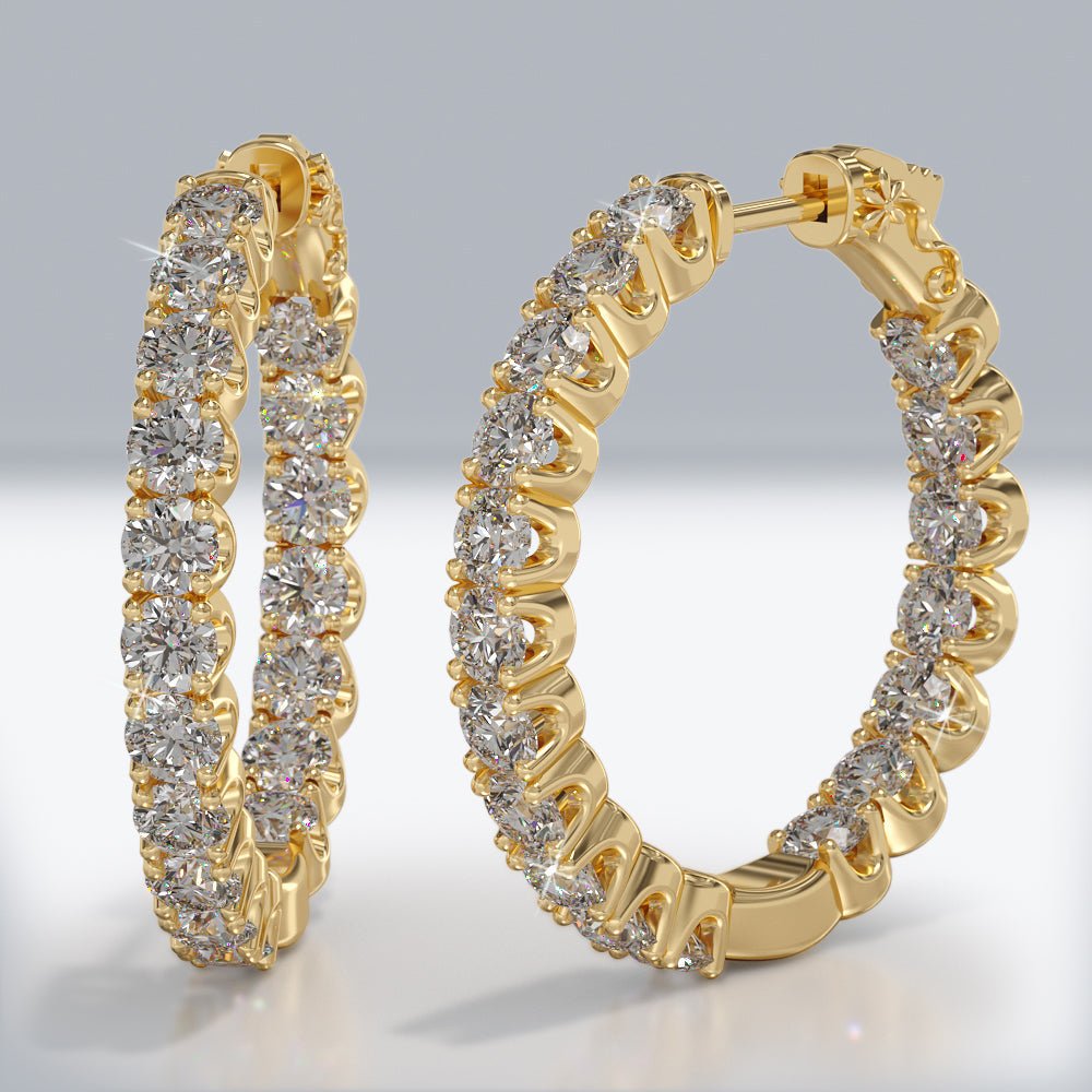 U Shape Brilliance Diamond Hoops Diamond with 1.00 ct.(finished) 1.8mm - Luxury Time NYC