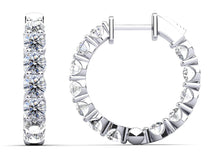 Load image into Gallery viewer, U Shape Cup Diamond Hoop Earrings with 2.24 ct.(finished) 2.6mm - Luxury Time NYC