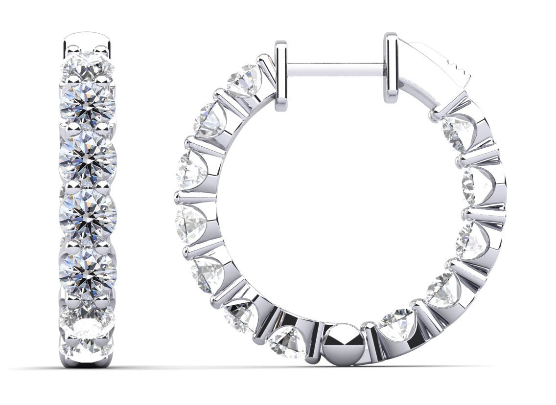 U Shape Cup Diamond Hoop Earrings with 6.82 ct.(finished) 4.3mm - Luxury Time NYC