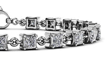 Load image into Gallery viewer, Unique Princess Cut Diamond Link Tennis Diamond Bracelet with 1.40 ct.(finished) 2mm - Luxury Time NYC