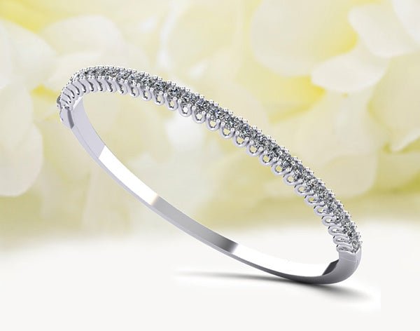 Unique Prong Diamond Bangle Bracelet with 1.16 ct.(finished) 2mm - Luxury Time NYC