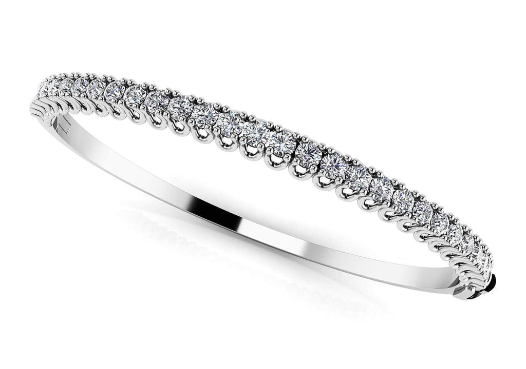 Unique Prong Diamond Bangle Bracelet with 1.16 ct.(finished) 2mm - Luxury Time NYC