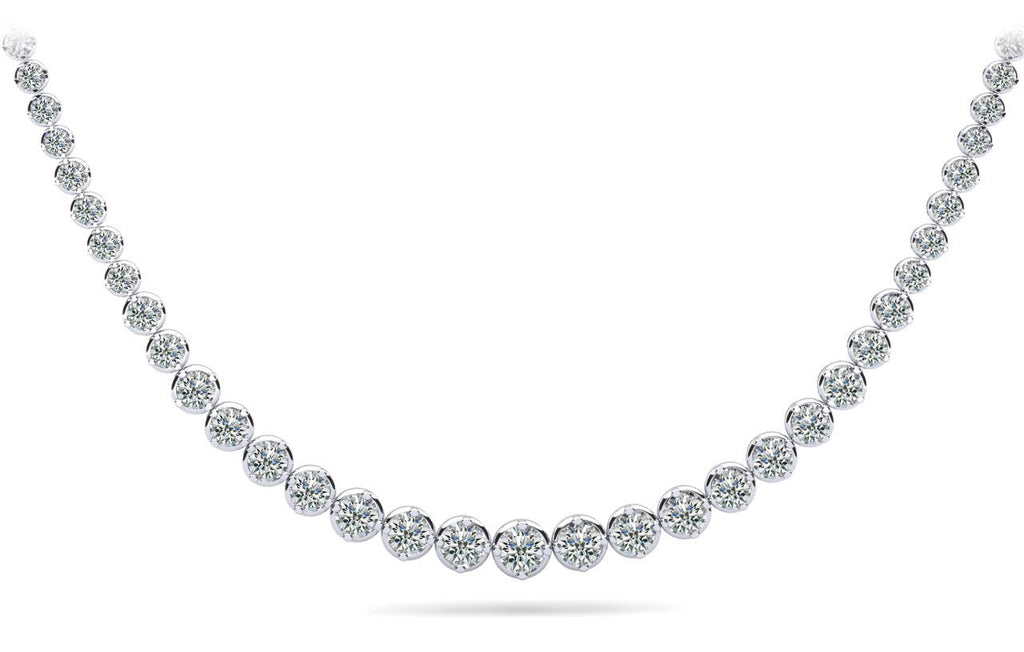 Uniquely Elegant Tennis Diamond Necklace with 11.01 ct.(finished) - Luxury Time NYC