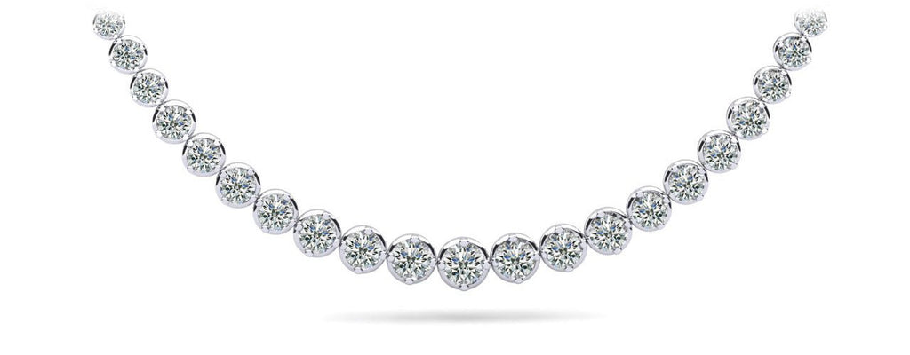 Uniquely Elegant Tennis Diamond Necklace with 11.01 ct.(finished) - Luxury Time NYC