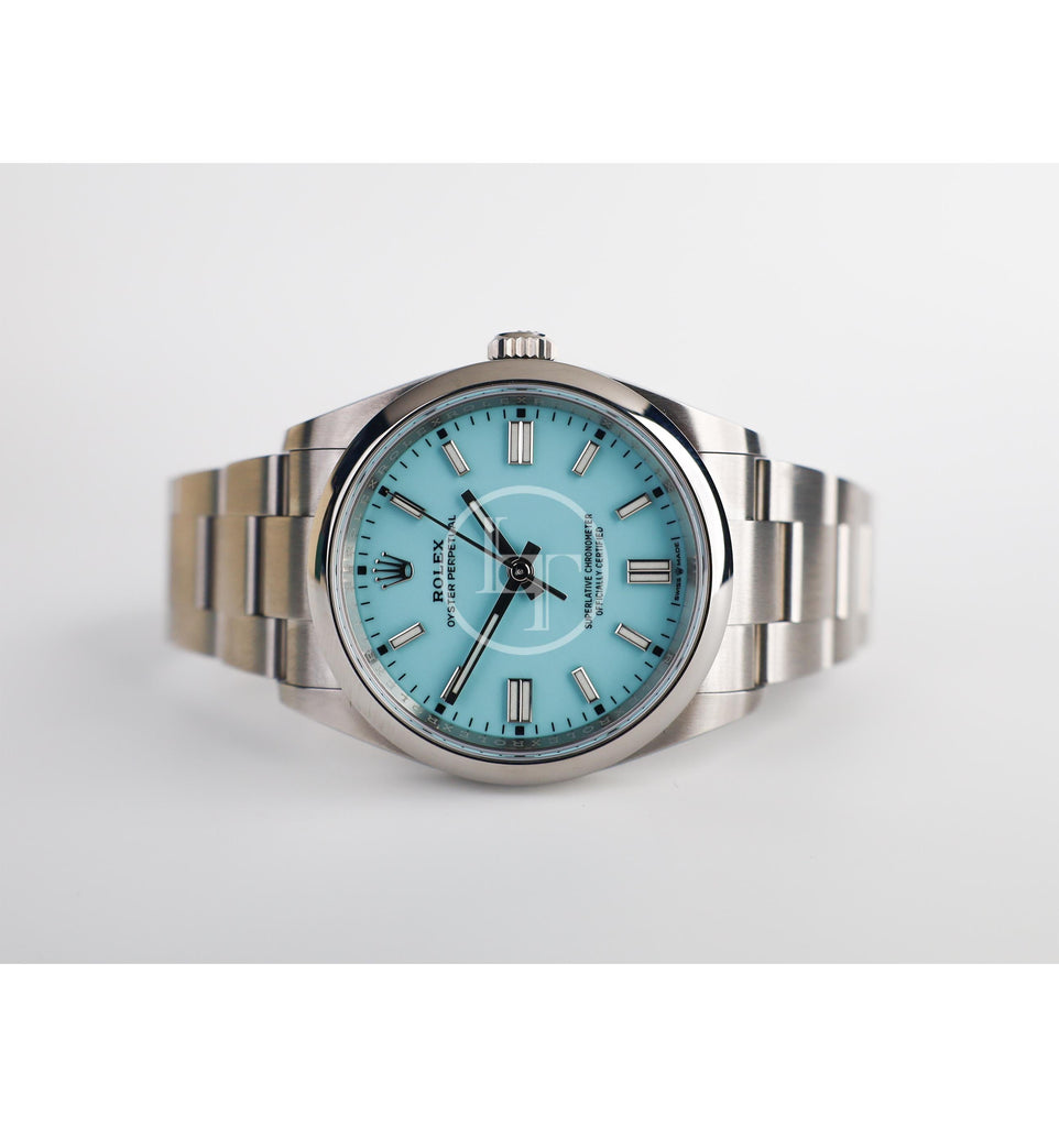 Rolex Oyster Perpetual 36 Watch - Domed Bezel - Turquoise Blue Index Dial - Oyster Bracelet - 2020 Release - 126000 tbio