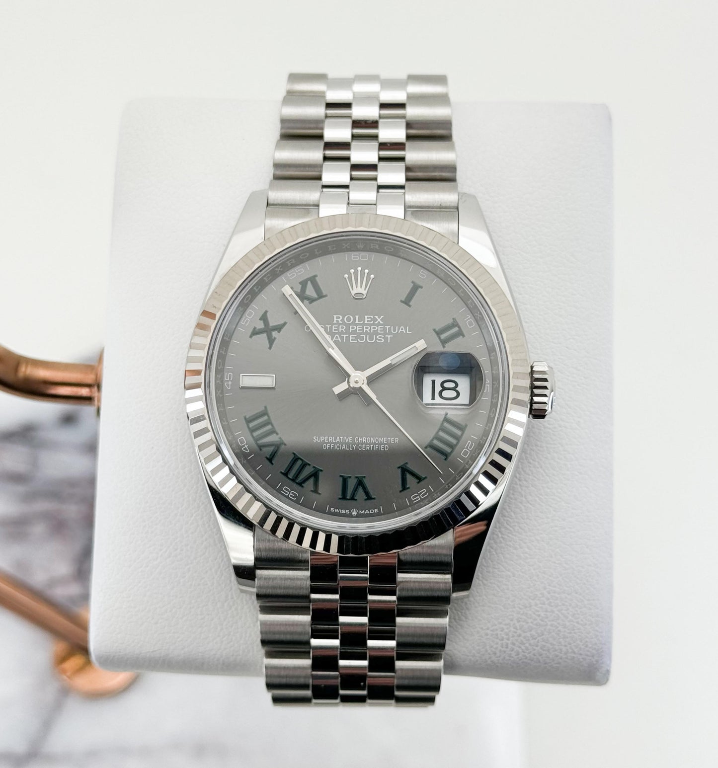Rolex White Rolesor Datejust 36 - Slate Roman Dial - 126234