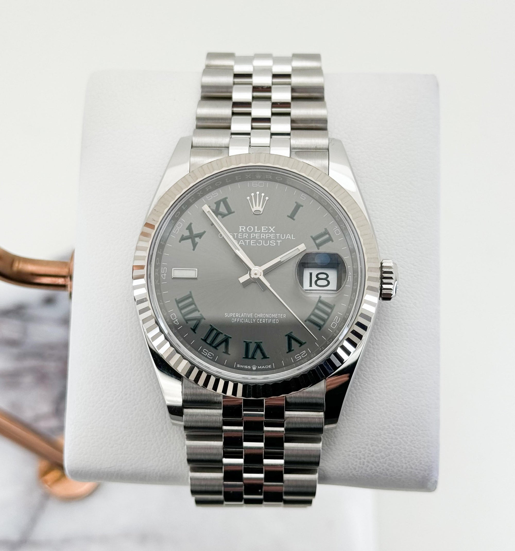 Rolex White Rolesor Datejust 36 - Slate Roman Dial - 126234