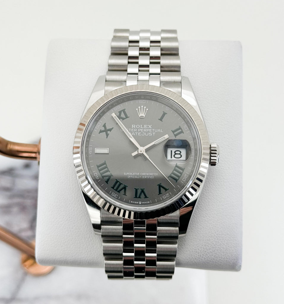 Rolex White Rolesor Datejust 36 - Slate Roman Dial - 126234