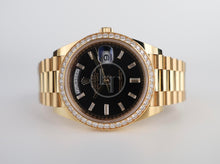 Load image into Gallery viewer, Rolex Day-Date 40 Yellow Gold Black Diamond Dial &amp; Diamond Bezel President Bracelet 228348RBR -