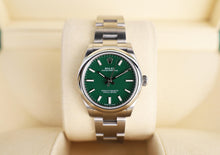 Load image into Gallery viewer, Rolex Oyster Perpetual 31 Watch - Domed Bezel - Green Index Dial - Oyster Bracelet - 2020 Release - 277200 greio