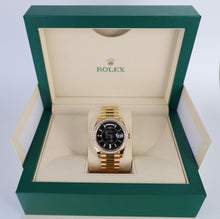 Load image into Gallery viewer, Rolex Day-Date 40 Yellow Gold Black Diamond Dial &amp; Diamond Bezel President Bracelet 228348RBR -