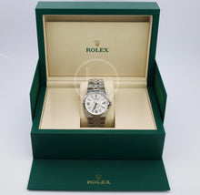 Load image into Gallery viewer, Rolex Land-Dweller 40 White Gold Oystersteel Intense White Honeycomb Motif Dial Fluted Bezel Flat Jubilee Bracelet 127334 - 2025
