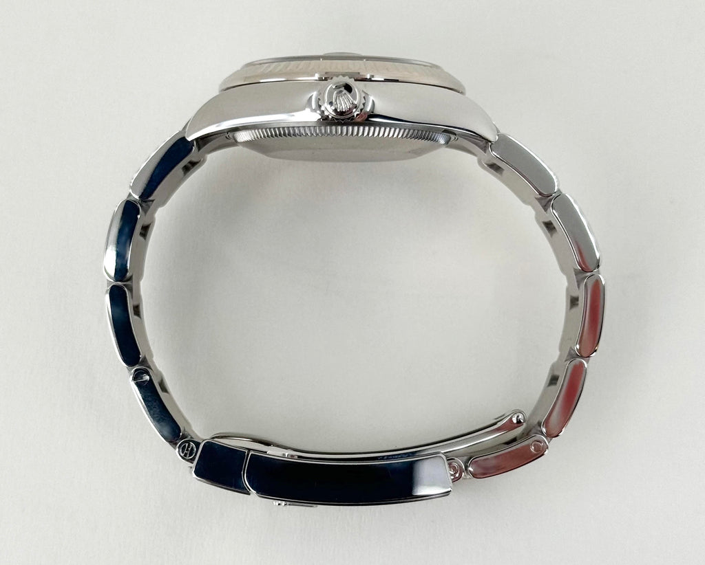 Rolex Steel and White Gold Datejust 31 Watch - Fluted Bezel - Mint Green Index Dial - Oyster Bracelet - 278274 mgio