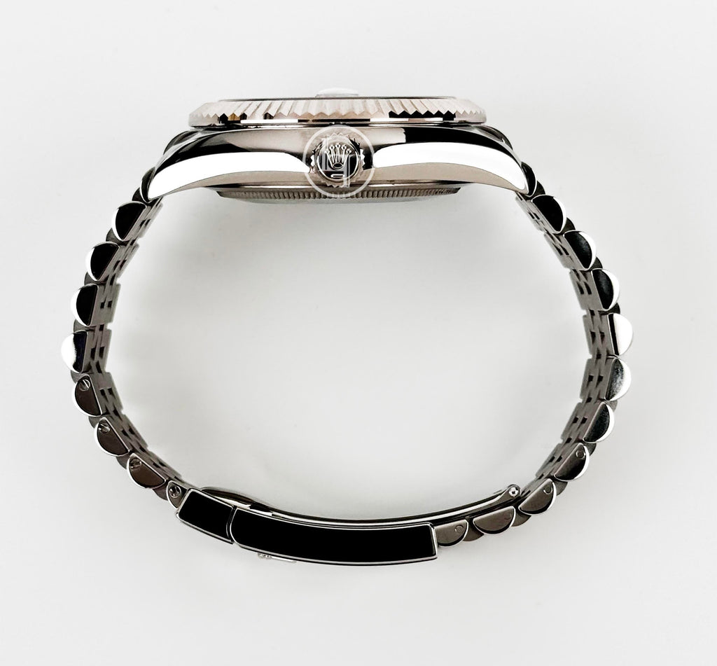 Rolex Oyster Perpetual White Rolesor Sky-Dweller Watch - White Index Dial - Jubilee Bracelet - 326934 wij