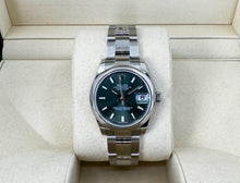 Load image into Gallery viewer, Rolex Steel and White Gold Datejust 31 Watch - Domed Bezel - Mint Green Index Dial - Oyster Bracelet - 2020 Release - 278240 mgio