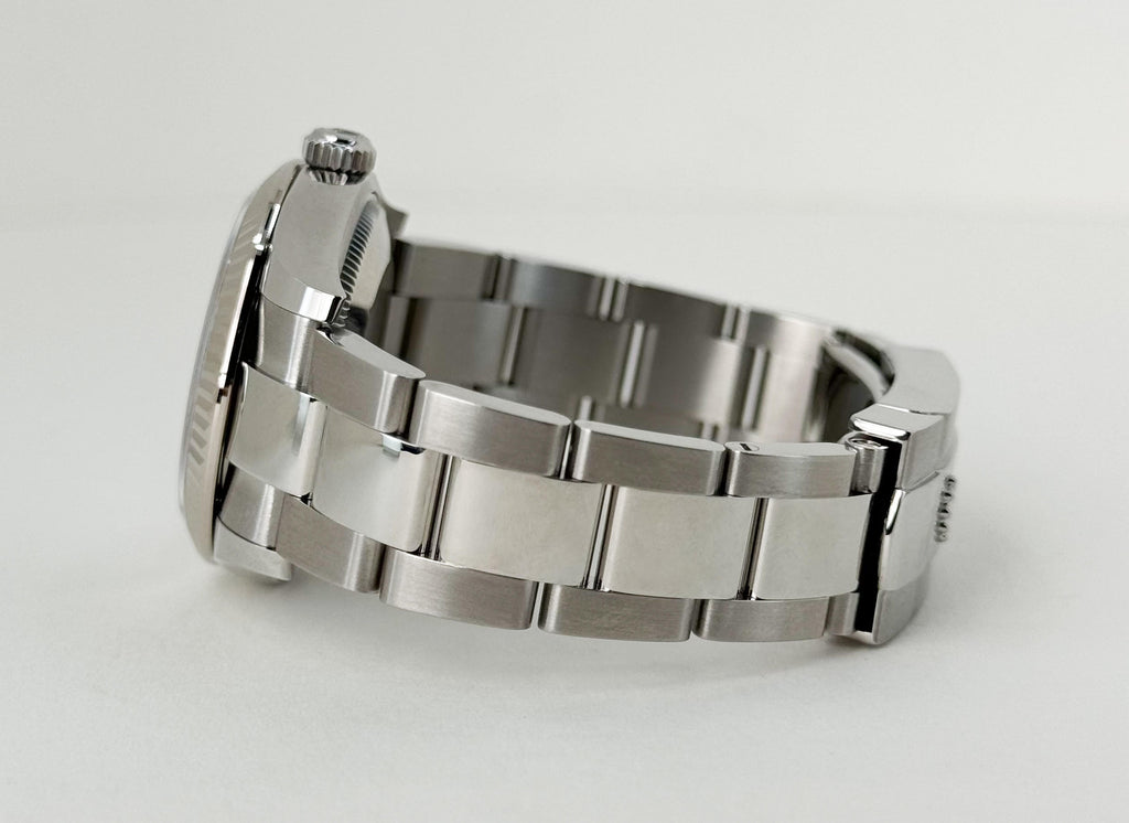 Rolex Steel and White Gold Datejust 31 Watch - Fluted Bezel - Mint Green Index Dial - Oyster Bracelet - 278274 mgio