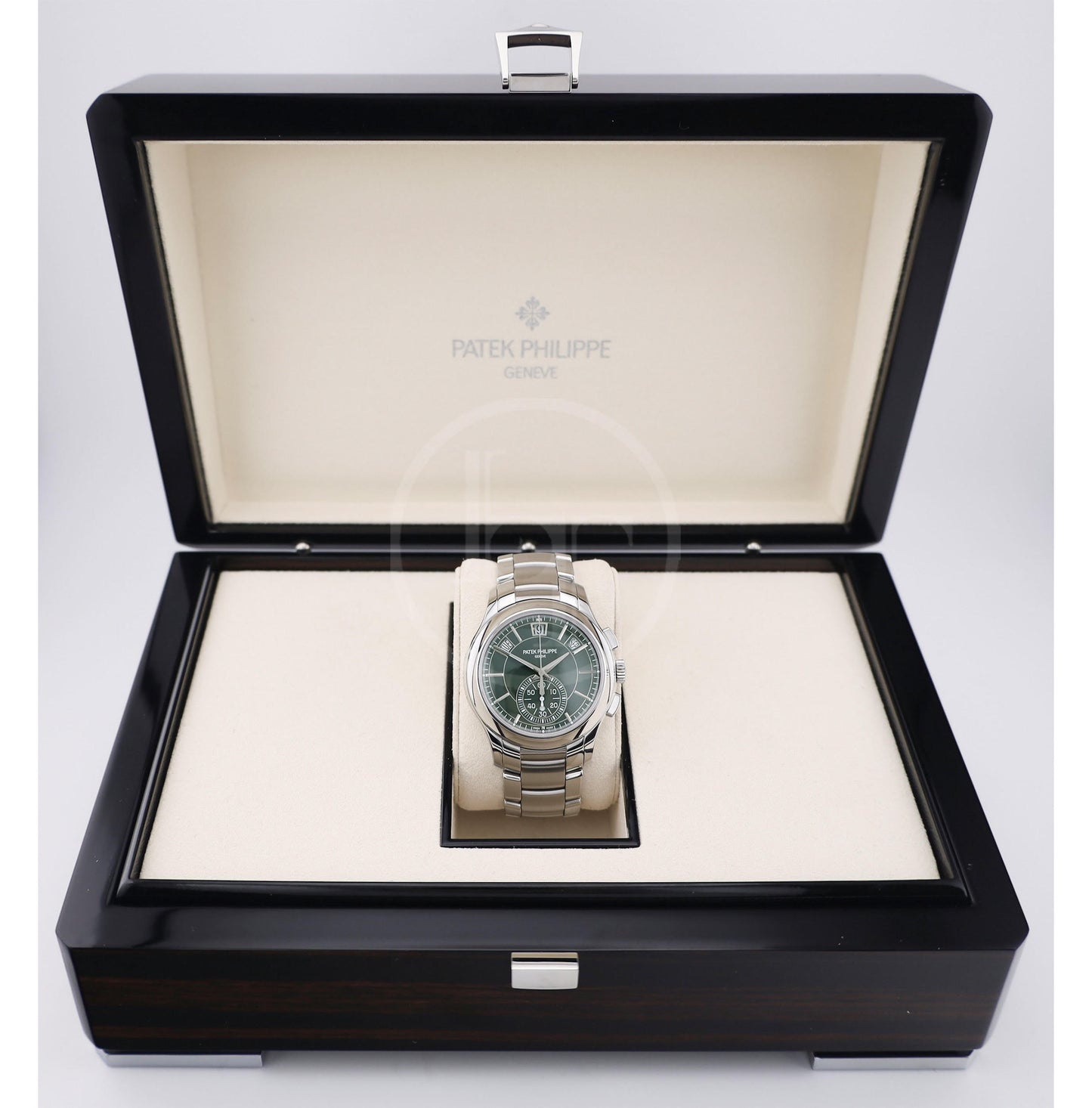 Patek Philippe Complications Flyback Chronograph Annual Calendar Stainless Steel Olive Green Dial | 5905/1A-001