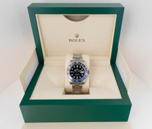 Load image into Gallery viewer, Rolex Steel GMT-Master II 40 Watch - Black And Blue Batman Bezel - Black Dial - Oyster Bracelet - 116710BLNR