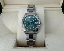 Load image into Gallery viewer, Rolex Steel and White Gold Datejust 31 Watch - Fluted Bezel - Mint Green Index Dial - Oyster Bracelet - 278274 mgio