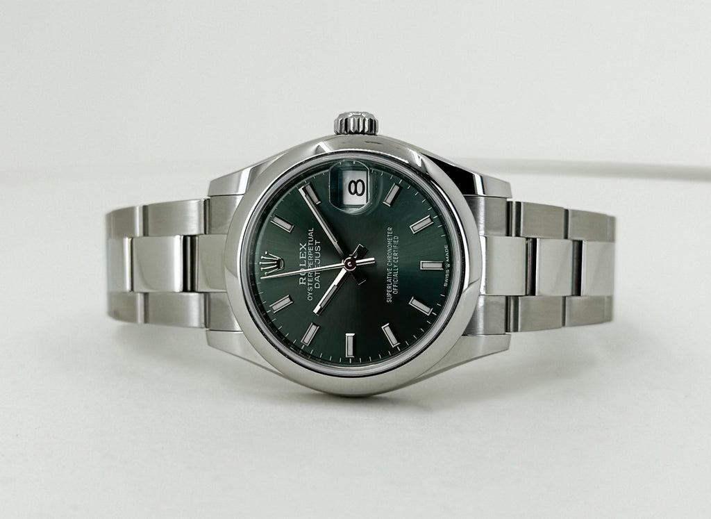 Rolex Steel and White Gold Datejust 31 Watch - Domed Bezel - Mint Green Index Dial - Oyster Bracelet - 2020 Release - 278240 mgio