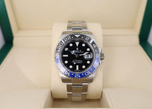 Load image into Gallery viewer, Rolex Steel GMT-Master II 40 Watch - Black And Blue Batman Bezel - Black Dial - Oyster Bracelet - 116710BLNR