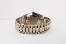 Load image into Gallery viewer, Rolex White Gold Day-Date 40 Watch - Fluted Bezel - Olive Green Bevelled Roman Dial - President Bracelet - 228239 ogrp