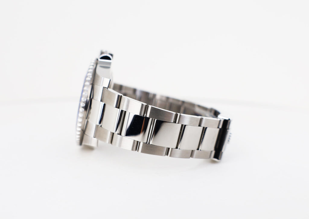 Rolex Steel GMT-Master II 40 Watch - Black And Blue Batman Bezel - Black Dial - Oyster Bracelet - 116710BLNR