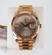 Load image into Gallery viewer, Rolex Day-Date 40 Rose Gold Sundust Diamond Dial &amp; Fluted Bezel President Bracelet 228235 -