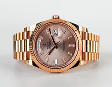 Load image into Gallery viewer, Rolex Day-Date 40 Rose Gold Sundust Diamond Dial &amp; Fluted Bezel President Bracelet 228235 -