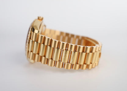 Rolex Day-Date 40 Yellow Gold Black Diamond Dial & Diamond Bezel President Bracelet 228348RBR -