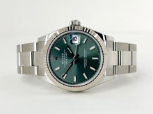 Load image into Gallery viewer, Rolex Steel and White Gold Datejust 31 Watch - Fluted Bezel - Mint Green Index Dial - Oyster Bracelet - 278274 mgio