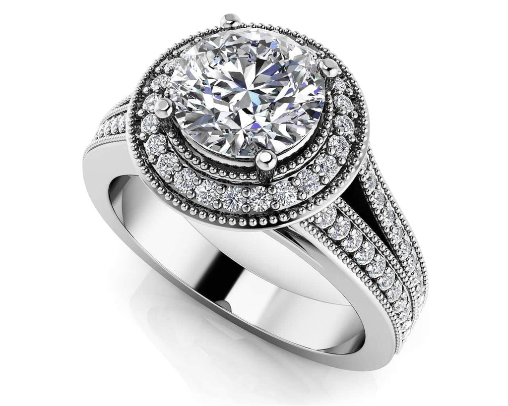 Vintage Beauty Diamond Engagement Ring with 1.08 ct. (0.75 ct. center diamond) - Luxury Time NYC